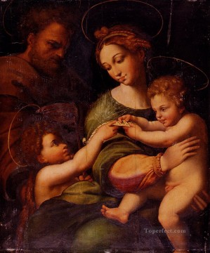 Sagrada Familia Con San Juan Bautista Maestro Del Renacimiento Rafael Pinturas al óleo